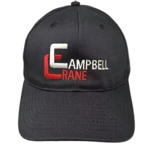 Attractive Headwear Campbell Crane Snapback Hat Black White OS Embroidered Logo